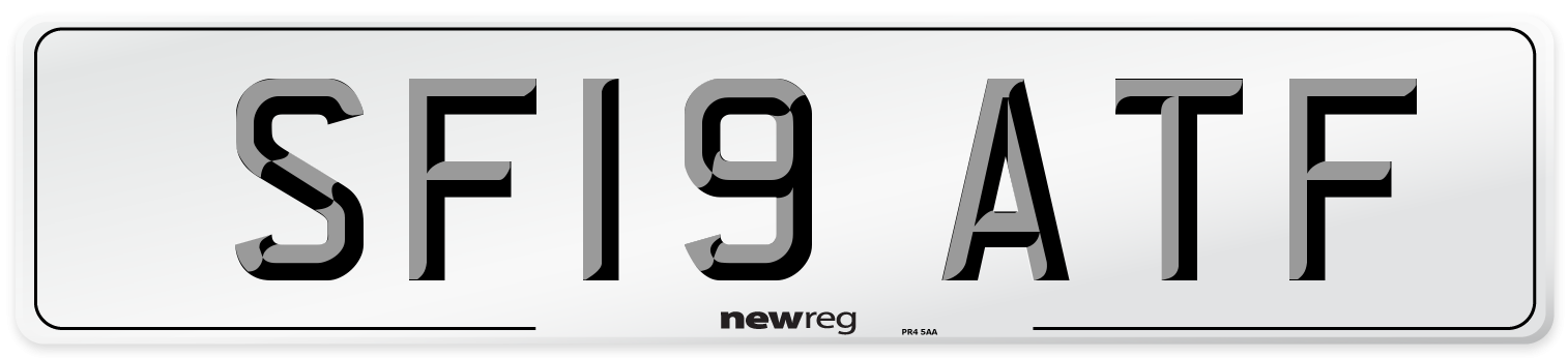 SF19 ATF Number Plate from New Reg